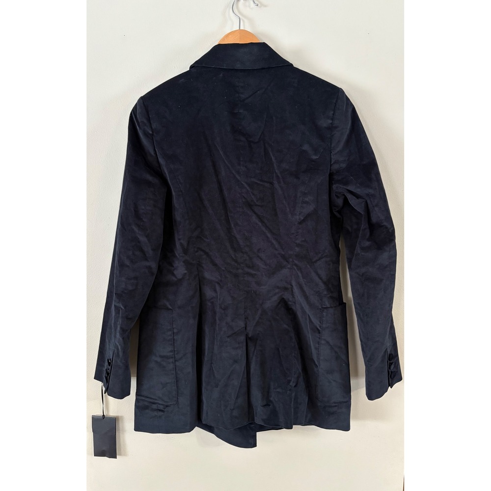 Halogen Women's Medium Black Double Breasted Velvet Blazer Single Button Career - Picture 3 of 8